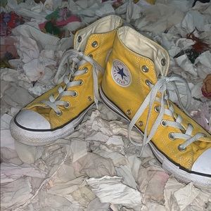 yellow high top converse